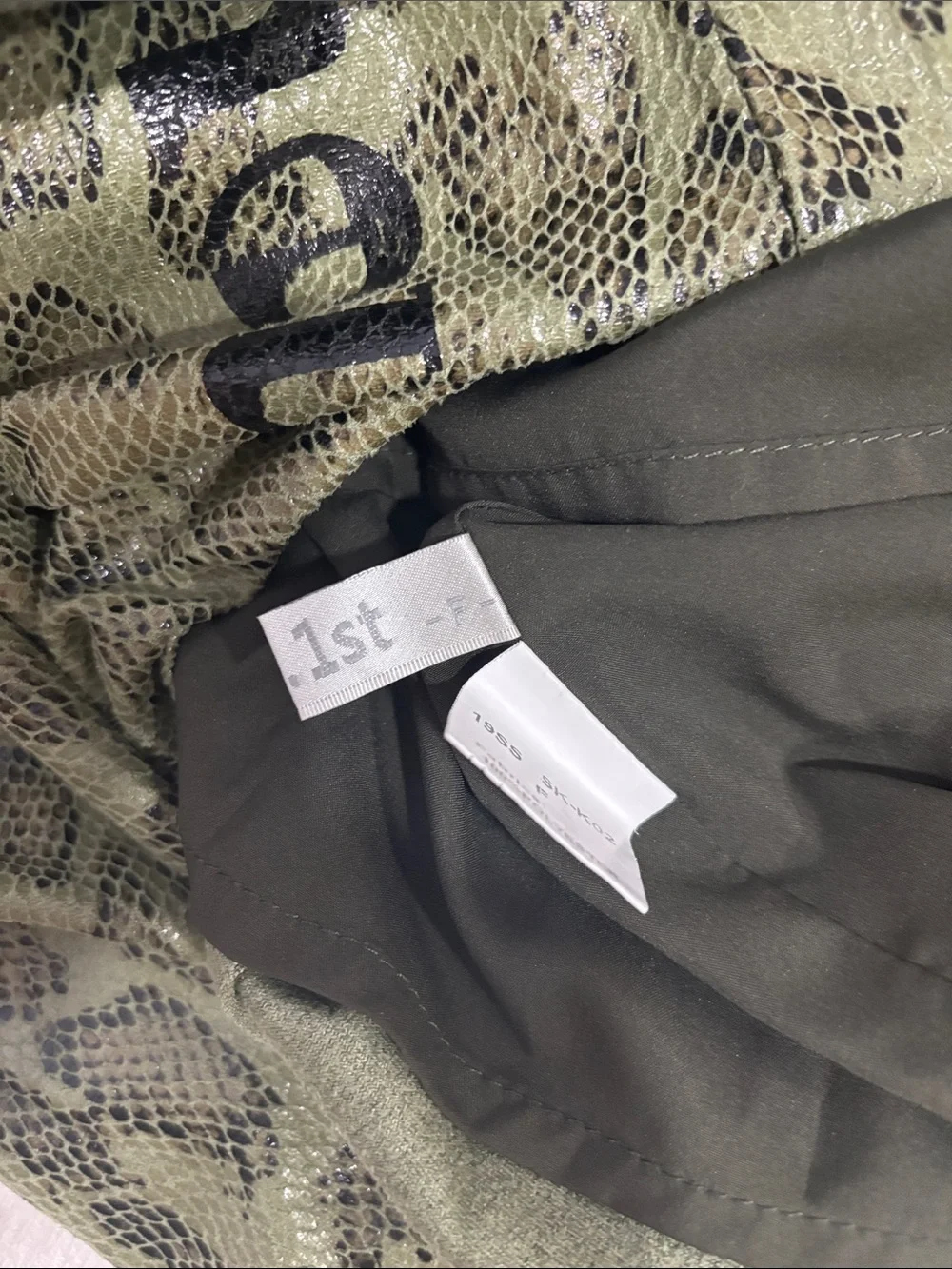 Olive Green Reptile Habitat Liner with Scale Pattern